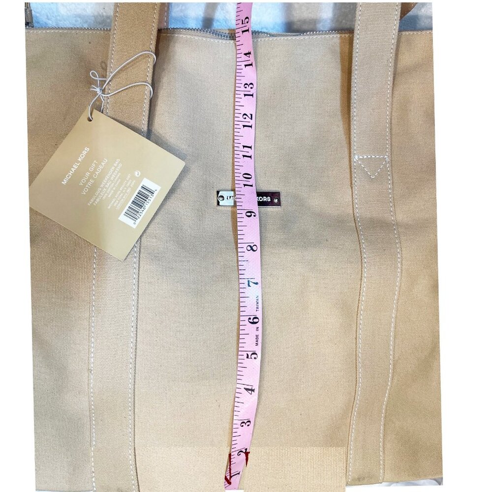 Michael Kors Large Cotton Canvas Weekender Tote Bag Sac - Picture 3 of 5